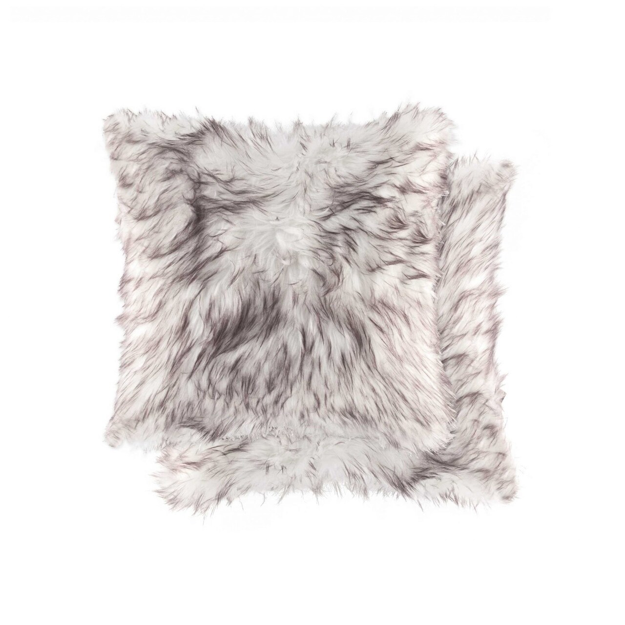 Edge Collections - 18-inch H x 18-inch W x 5-inch D - Brown - Cozy Decorative Faux Fur Throw Pillows - 2 Pieces
